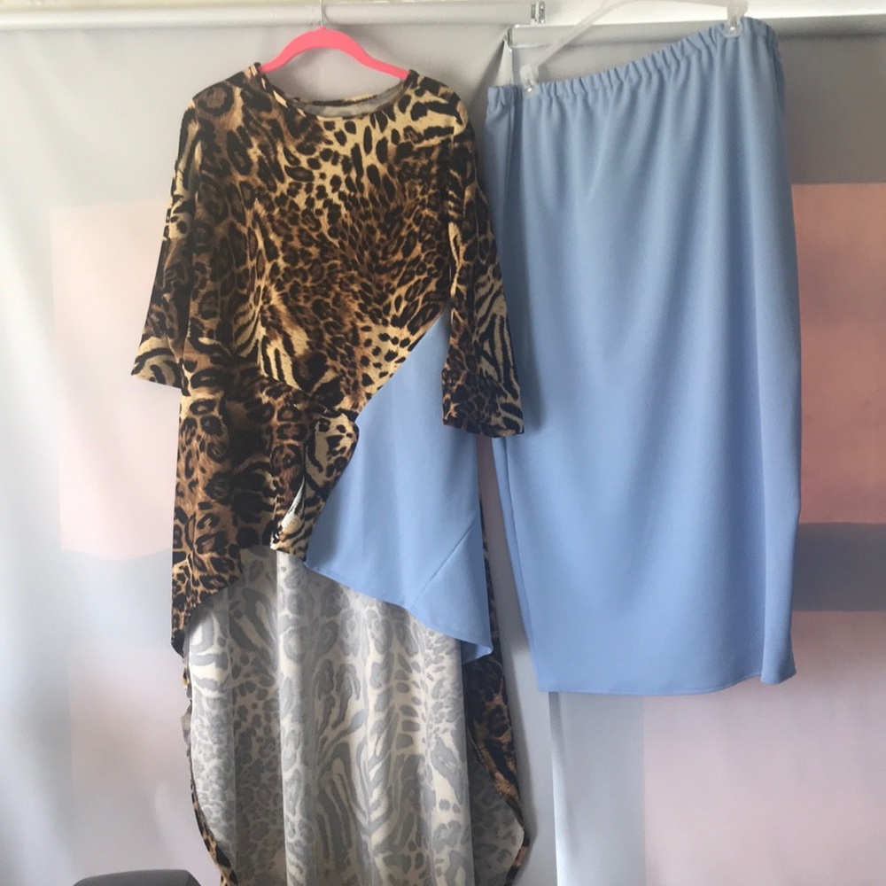 RESERVED🔴Handmade Leopard/blue outfit